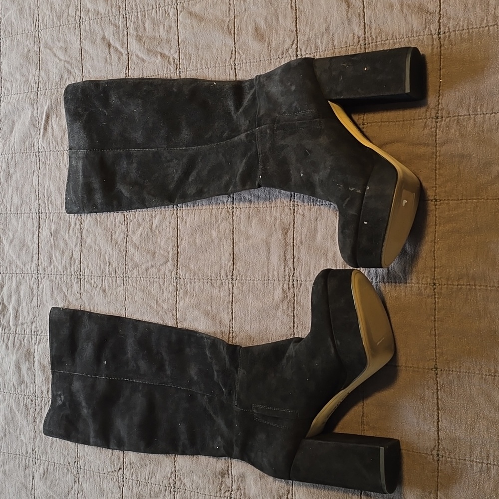 Sam Edleman Abriella Black Suede Knee High Boots - Picture 6 of 11